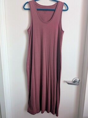 Pact Women's Mauve Softspun 100% Organic Cotton Tank Midi Dress Size Medium
